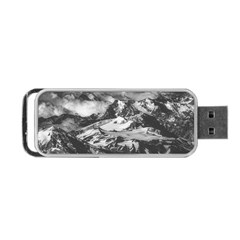 Black And White Andes Mountains Aerial View, Chile Portable Usb Flash (two Sides) by dflcprintsclothing