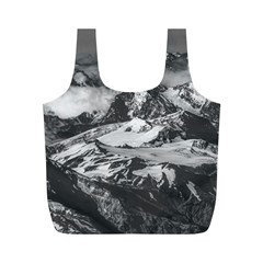 Black And White Andes Mountains Aerial View, Chile Full Print Recycle Bag (m)