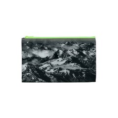 Black And White Andes Mountains Aerial View, Chile Cosmetic Bag (xs) by dflcprintsclothing