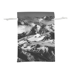 Black And White Andes Mountains Aerial View, Chile Lightweight Drawstring Pouch (s) by dflcprintsclothing