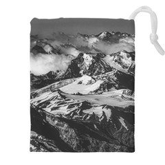 Black And White Andes Mountains Aerial View, Chile Drawstring Pouch (5xl) by dflcprintsclothing