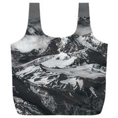 Black And White Andes Mountains Aerial View, Chile Full Print Recycle Bag (xxl) by dflcprintsclothing