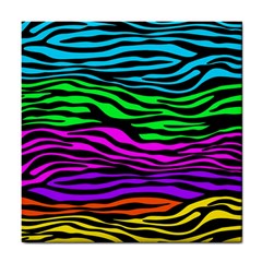 Colorful Zebra Tile Coaster