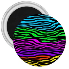 Colorful Zebra 3  Magnets