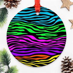 Colorful Zebra Ornament (Round)