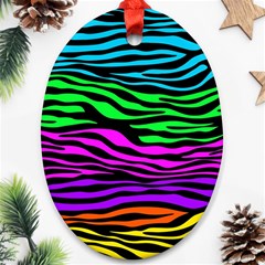 Colorful Zebra Ornament (oval)