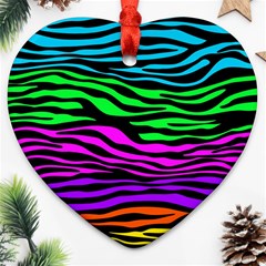 Colorful Zebra Ornament (Heart)