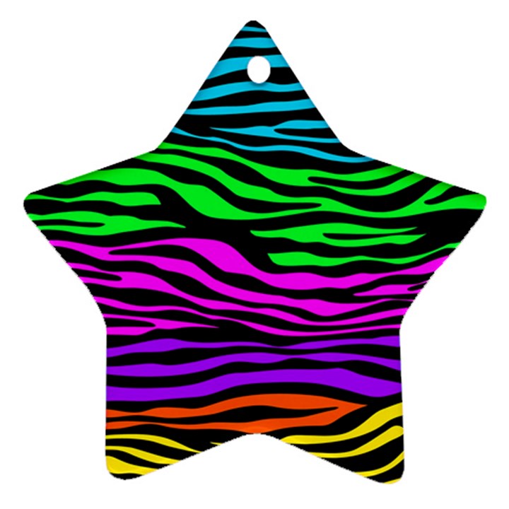 Colorful Zebra Ornament (Star)