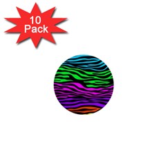 Colorful Zebra 1  Mini Buttons (10 pack) 