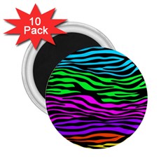 Colorful Zebra 2.25  Magnets (10 pack) 