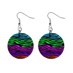 Colorful Zebra Mini Button Earrings