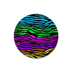 Colorful Zebra Rubber Round Coaster (4 pack) 