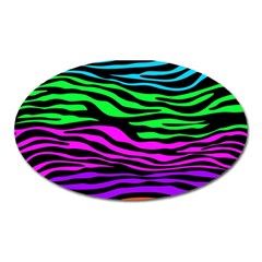 Colorful Zebra Oval Magnet