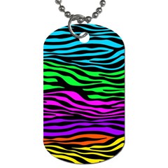 Colorful Zebra Dog Tag (One Side)