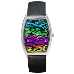 Colorful Zebra Barrel Style Metal Watch