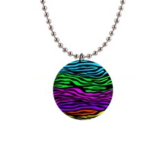 Colorful Zebra 1  Button Necklace