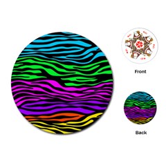 Colorful Zebra Playing Cards Single Design (round) by Angelandspot