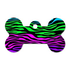 Colorful Zebra Dog Tag Bone (One Side)