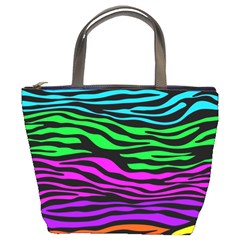 Colorful Zebra Bucket Bag