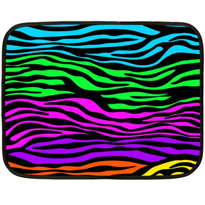 Colorful Zebra Double Sided Fleece Blanket (Mini) 