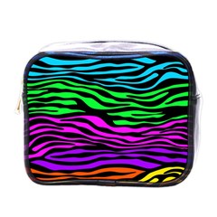 Colorful Zebra Mini Toiletries Bag (One Side)