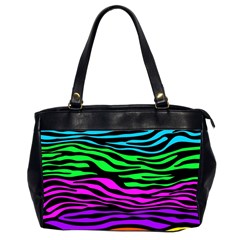 Colorful Zebra Oversize Office Handbag (2 Sides)