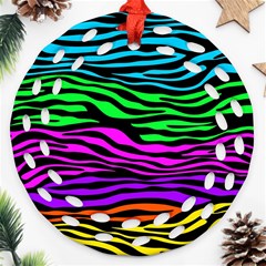 Colorful Zebra Ornament (round Filigree)