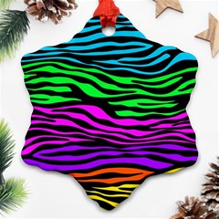 Colorful Zebra Ornament (snowflake)