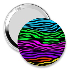 Colorful Zebra 3  Handbag Mirrors