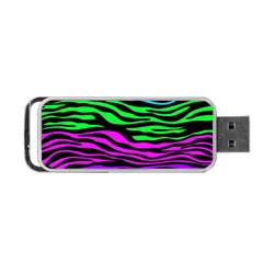 Colorful Zebra Portable Usb Flash (one Side) by Angelandspot