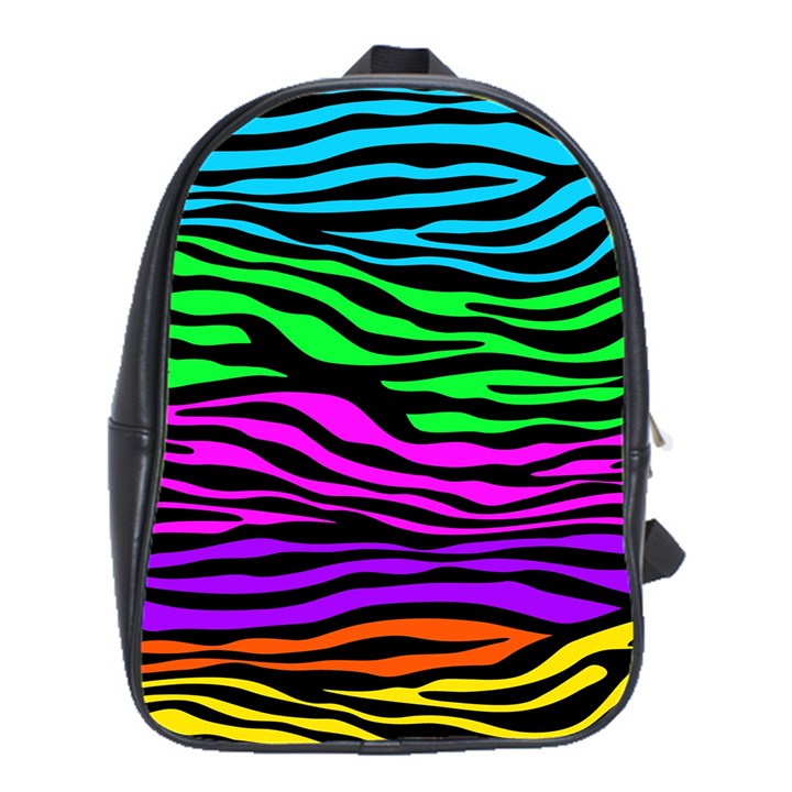 Colorful Zebra School Bag (XL)