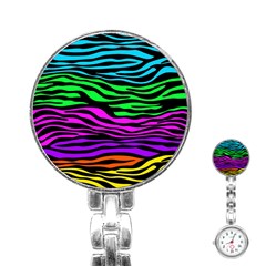 Colorful Zebra Stainless Steel Nurses Watch