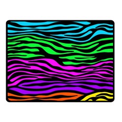 Colorful Zebra Double Sided Fleece Blanket (small)  by Angelandspot