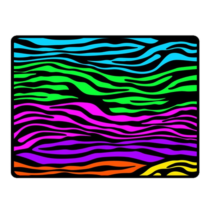 Colorful Zebra Double Sided Fleece Blanket (Small) 