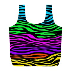 Colorful Zebra Full Print Recycle Bag (L)