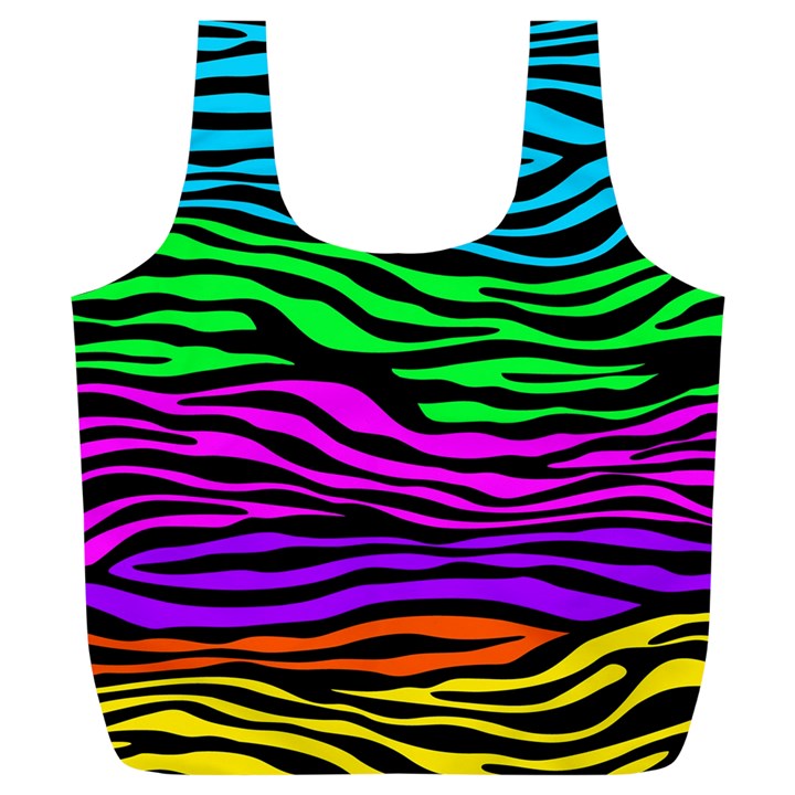 Colorful Zebra Full Print Recycle Bag (XL)