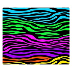 Colorful Zebra Double Sided Flano Blanket (small)  by Angelandspot