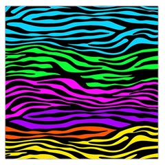 Colorful Zebra Large Satin Scarf (Square)