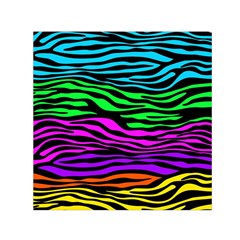 Colorful Zebra Small Satin Scarf (Square)