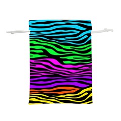 Colorful Zebra Lightweight Drawstring Pouch (l) by Angelandspot