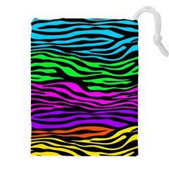 Colorful Zebra Drawstring Pouch (5xl) by Angelandspot