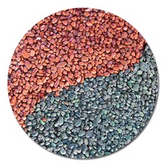 Gravel Print Pattern Texture Magnet 5  (round)