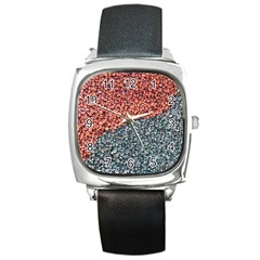 Gravel Print Pattern Texture Square Metal Watch by dflcprintsclothing