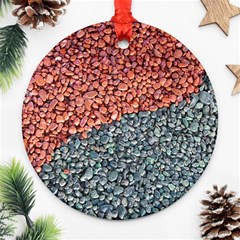 Gravel Print Pattern Texture Round Ornament (two Sides)