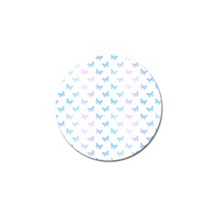 Light Blue Pink Butterflies Pattern Golf Ball Marker by SpinnyChairDesigns