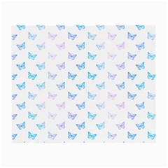 Light Blue Pink Butterflies Pattern Small Glasses Cloth by SpinnyChairDesigns