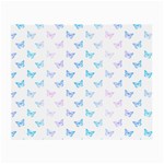 Light Blue Pink Butterflies Pattern Small Glasses Cloth Front