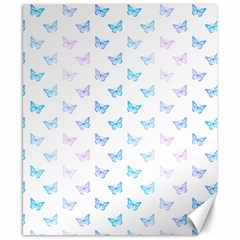 Light Blue Pink Butterflies Pattern Canvas 8  X 10  by SpinnyChairDesigns