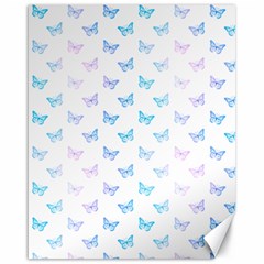 Light Blue Pink Butterflies Pattern Canvas 16  X 20  by SpinnyChairDesigns