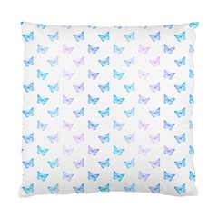 Light Blue Pink Butterflies Pattern Standard Cushion Case (one Side) by SpinnyChairDesigns